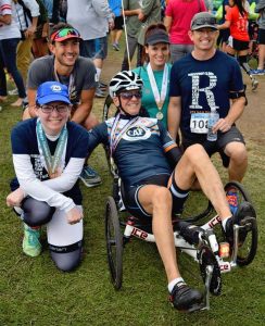 John and a few Team Rausch PT teammates at the 2017 San Diego Triathlon Challenge, which helps raise money to purchase adaptive equipment for Challenged Athletes like John.