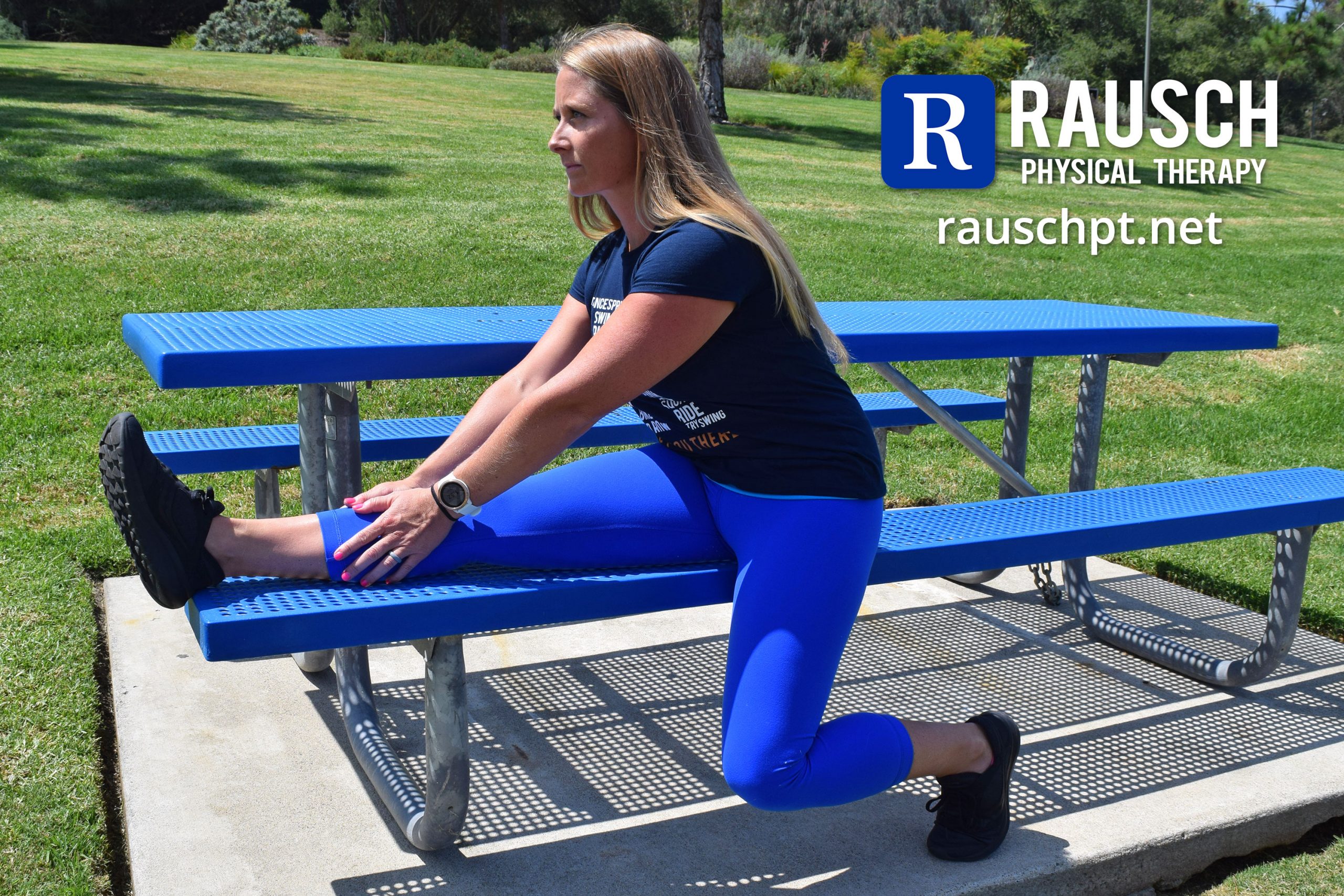  Seated Single Leg Hamstring Stretch (bench)